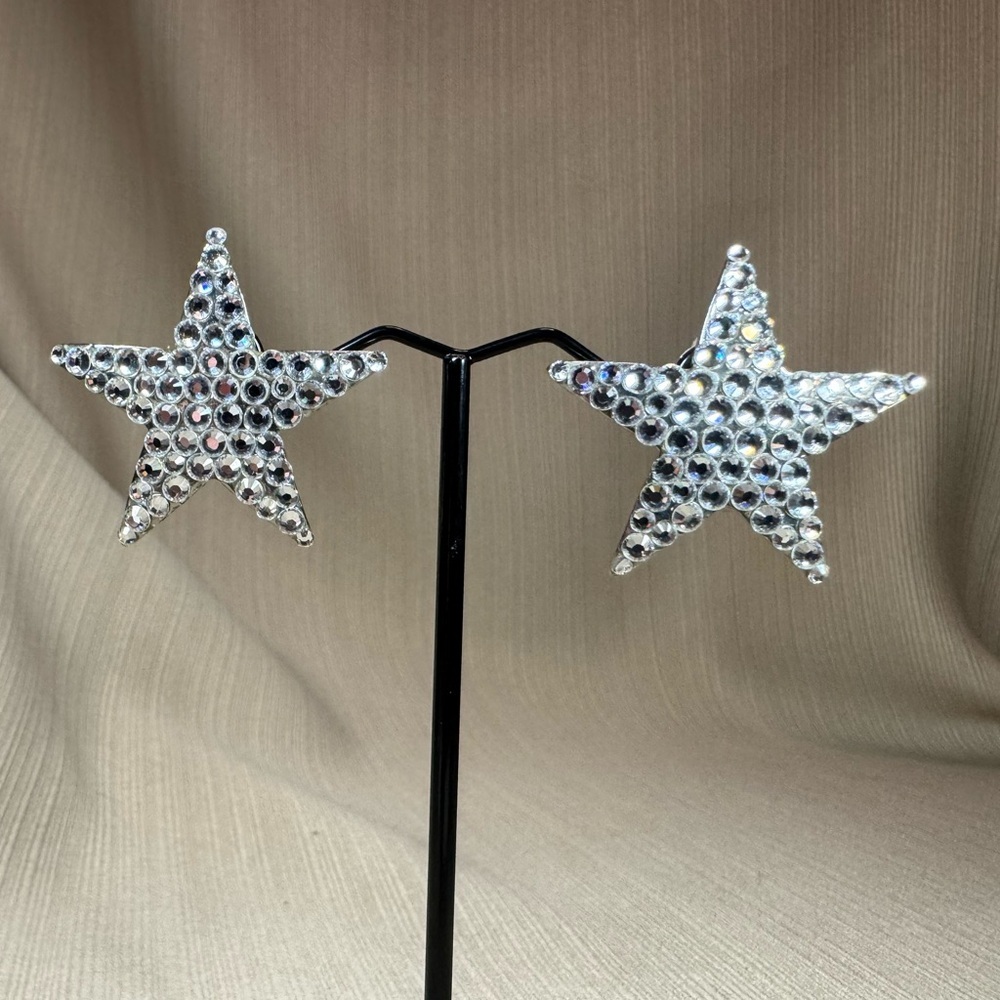 Kenneth Jay Lane Silver Crystal Star Decor